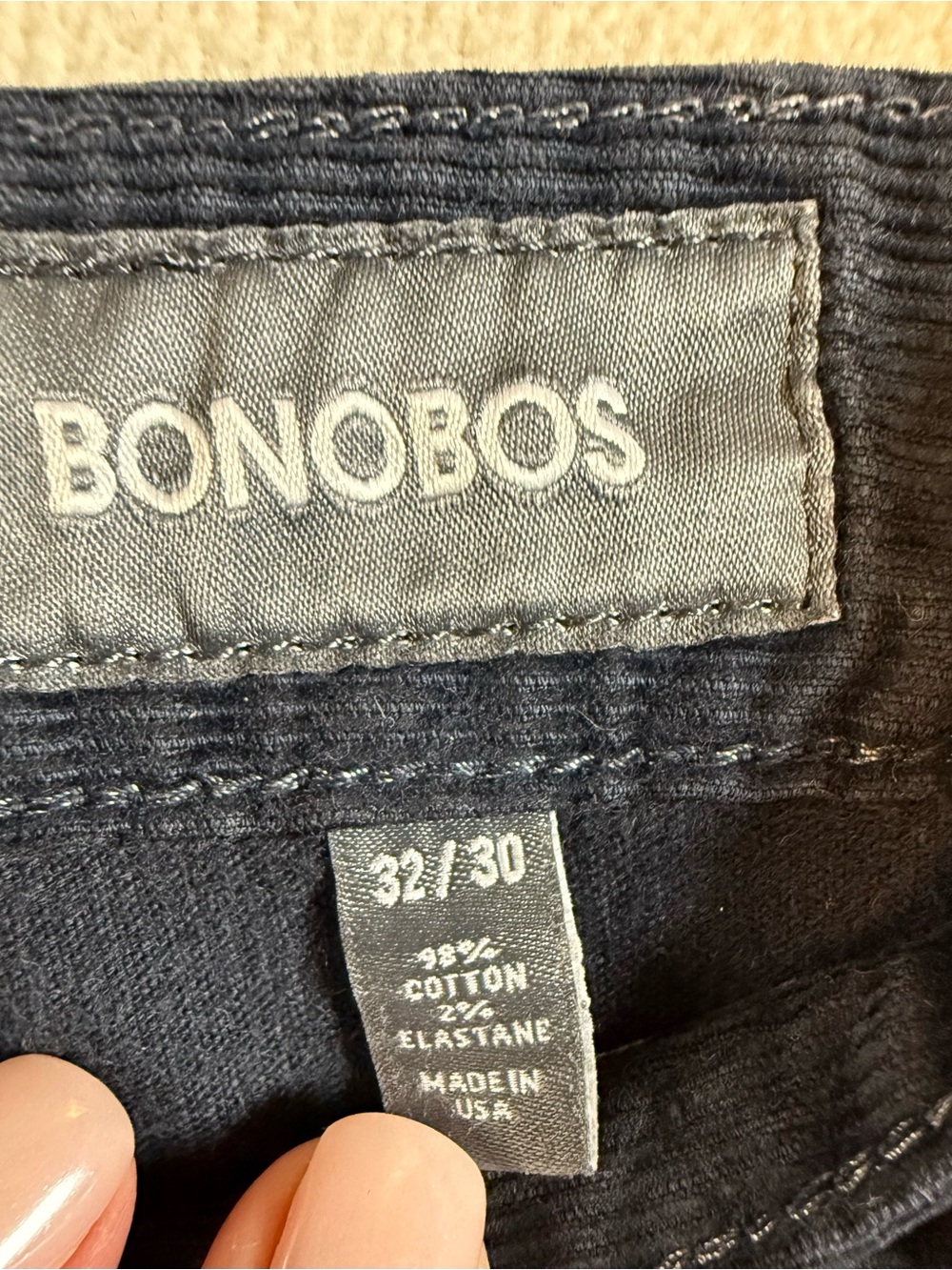 Bonobos Corduroy Pants Mens 32 X 30 Straight Leg Dark Blue Flex Weekday Chino - Picture 8 of 13